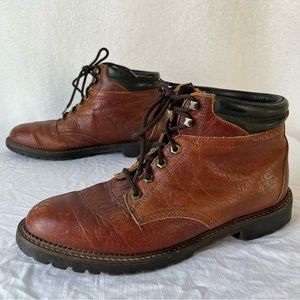 H.S. Trask Bison Leather mens brown lace up boots size 9.5 wide